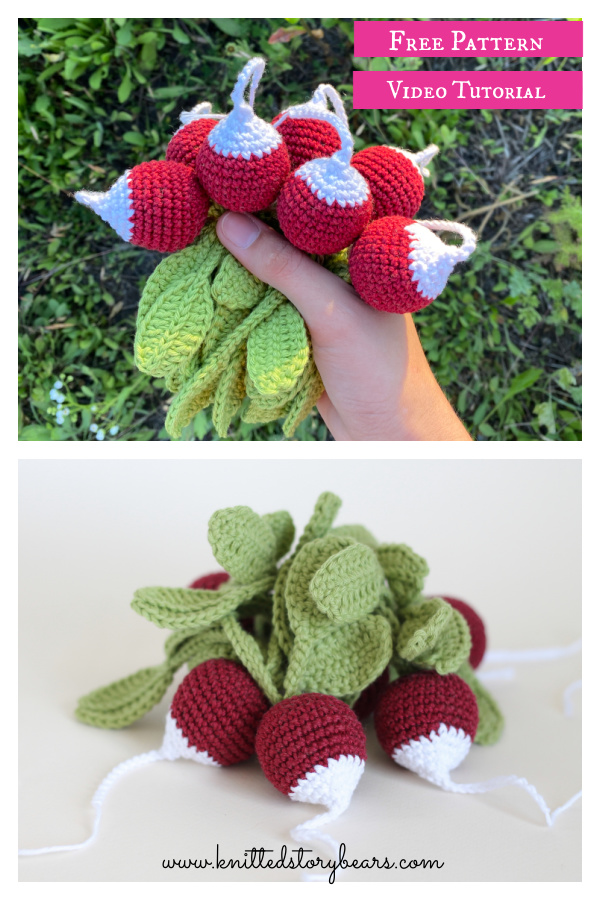 Amigurumi Radish Free Crochet Pattern and Video Tutorial