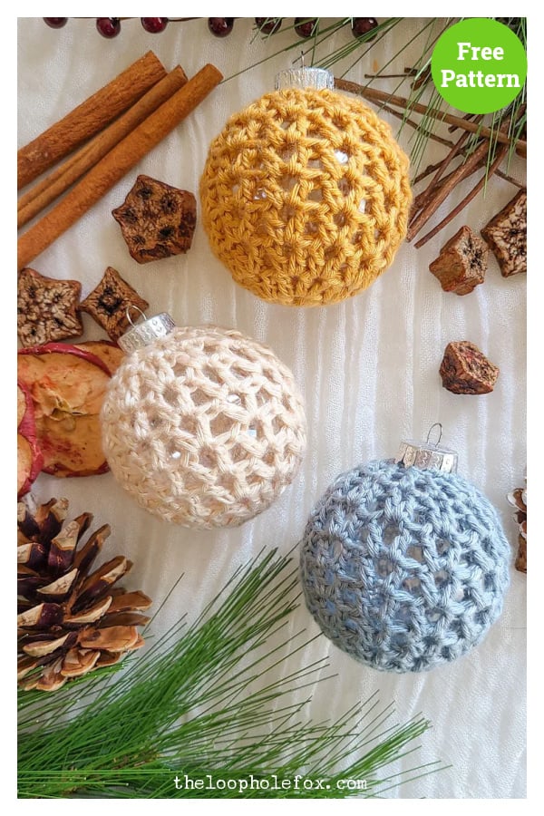 Eulah Bauble Ornaments Free Crochet Pattern