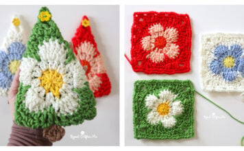 Flower Power Christmas Tree Ornaments Free Crochet Pattern