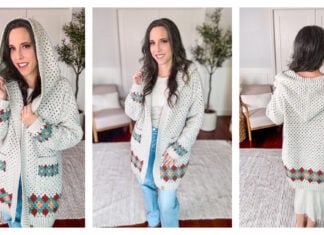 Gemstone Granny Hooded Cardigan Free Crochet Pattern