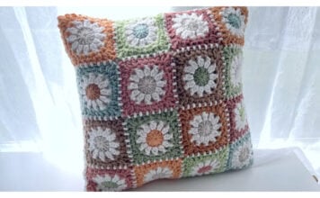 Happy Petal Pillow Free Crochet Pattern and Video Tutorial