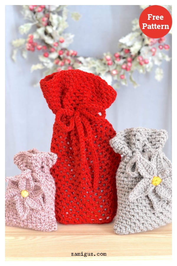 Holiday Gift Bags Free Crochet Pattern