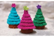 Mini Christmas Trees Free Crochet Pattern