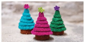 Mini Christmas Trees Free Crochet Pattern