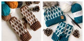 Modish Mosaic Mittens Free Crochet Pattern