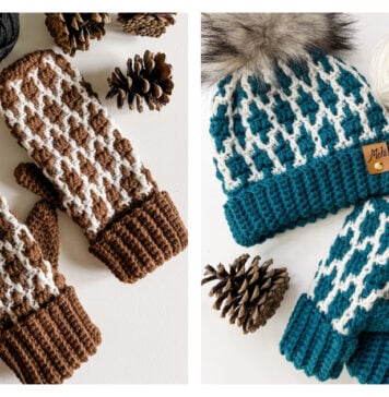 Modish Mosaic Mittens Free Crochet Pattern