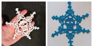 Skull Snowflake Free Crochet Pattern