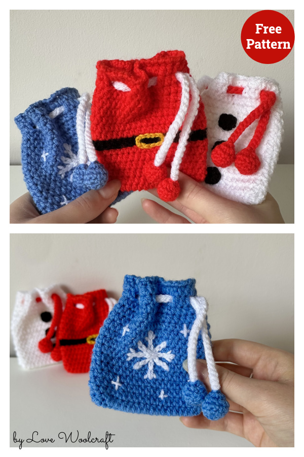 Stocking Filler Pouches Free Crochet Pattern