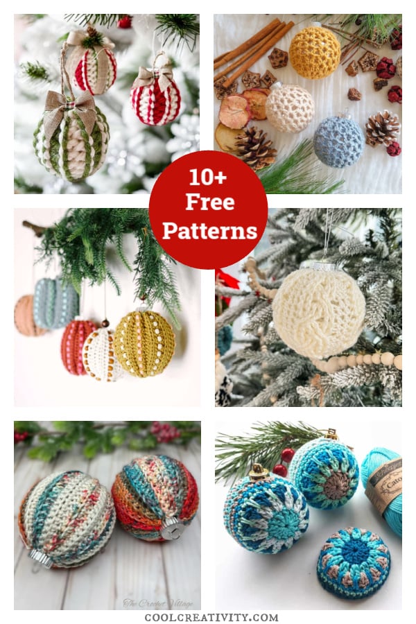 10+ Christmas Bauble Cover Free Crochet Patterns 