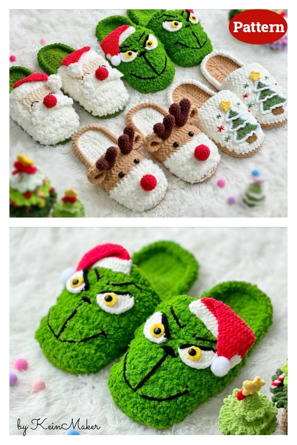 Adorable Christmas Slippers Crochet Pattern