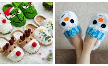 Adorable Christmas Slippers Crochet Patterns