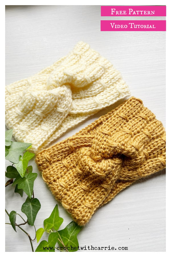 Amber Frost Headband Free Crochet Pattern and Video Tutorial