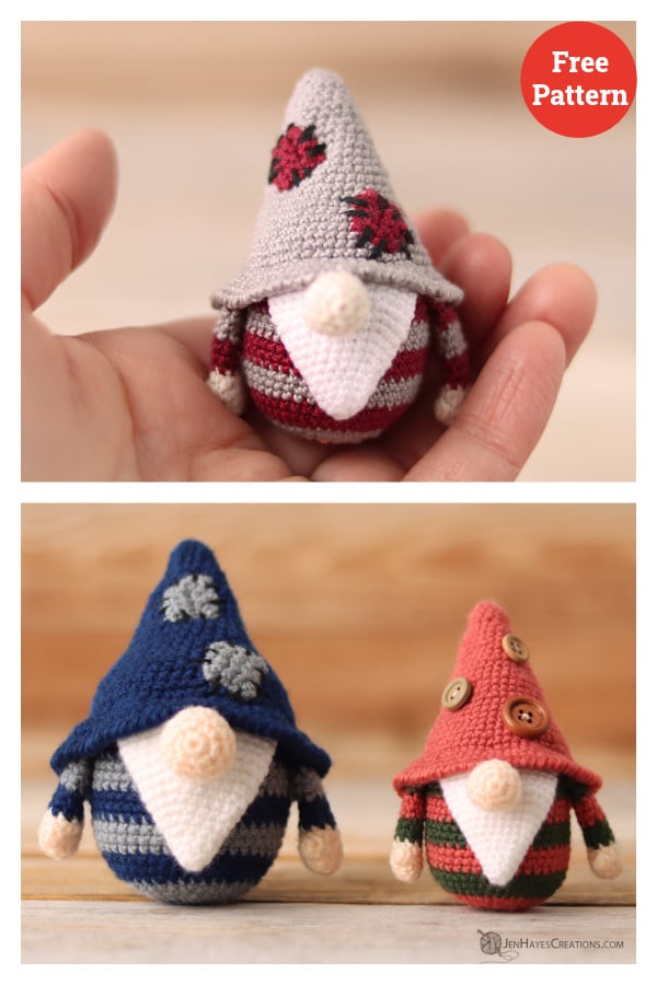 Beginner Gnome Amigurumi Free Crochet Pattern