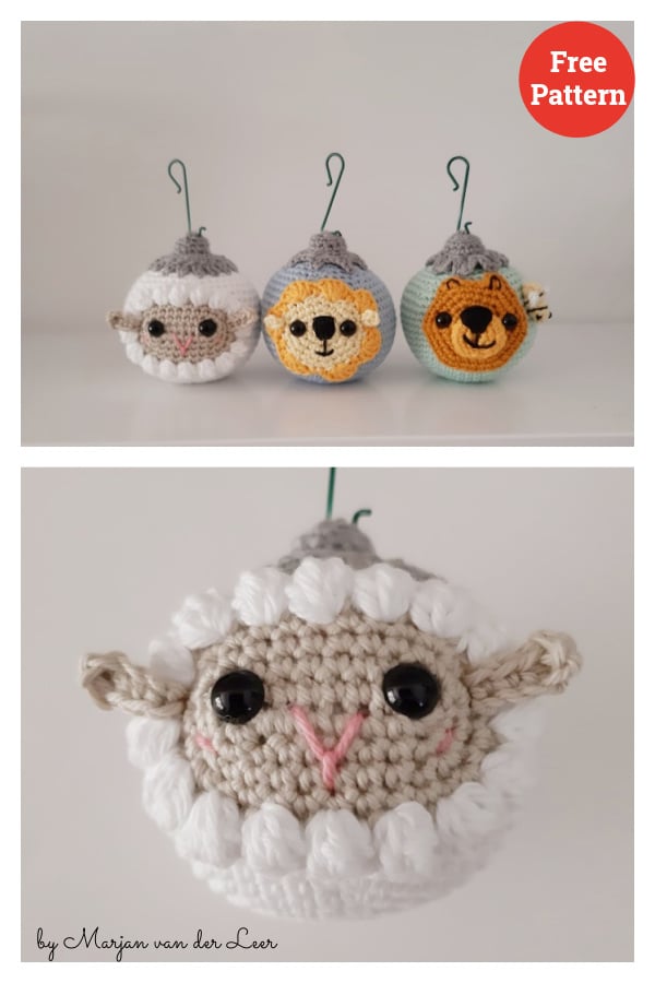 Christmas Animals Ornament Free Crochet Pattern