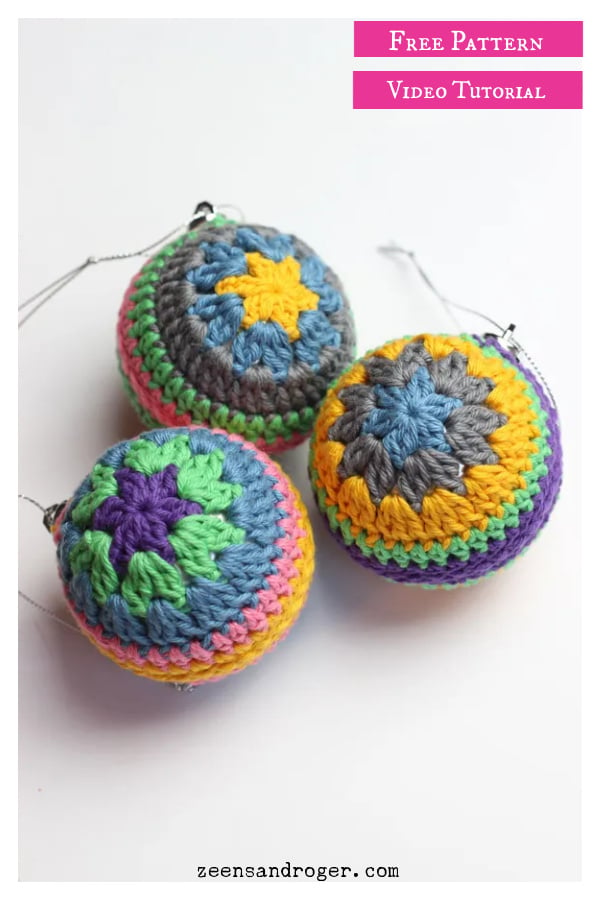 Christmas Baubles Free Crochet Pattern and Video Tutorial 