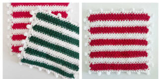 Christmas Stripes Pot Holder Free Crochet Pattern