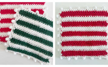 Christmas Stripes Pot Holder Free Crochet Pattern