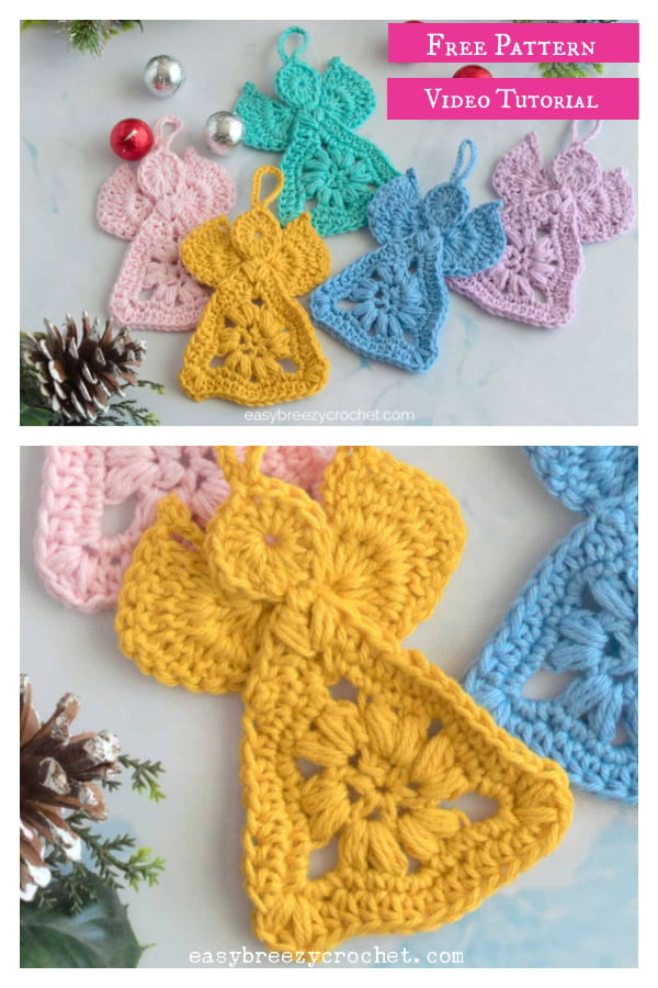 Easy Angel Ornament Free Crochet Pattern and Video Tutorial