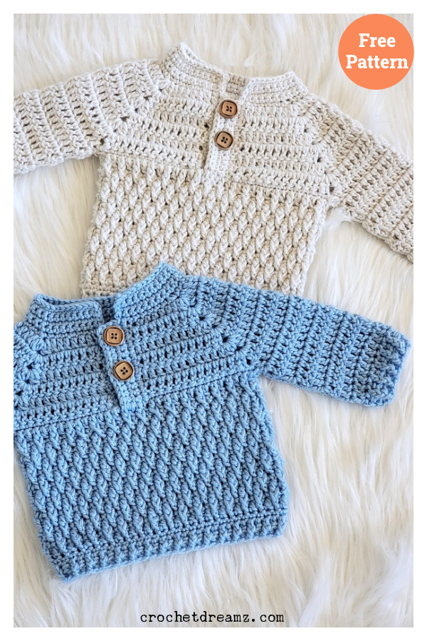 Hudson Baby Sweater Free Crochet Pattern