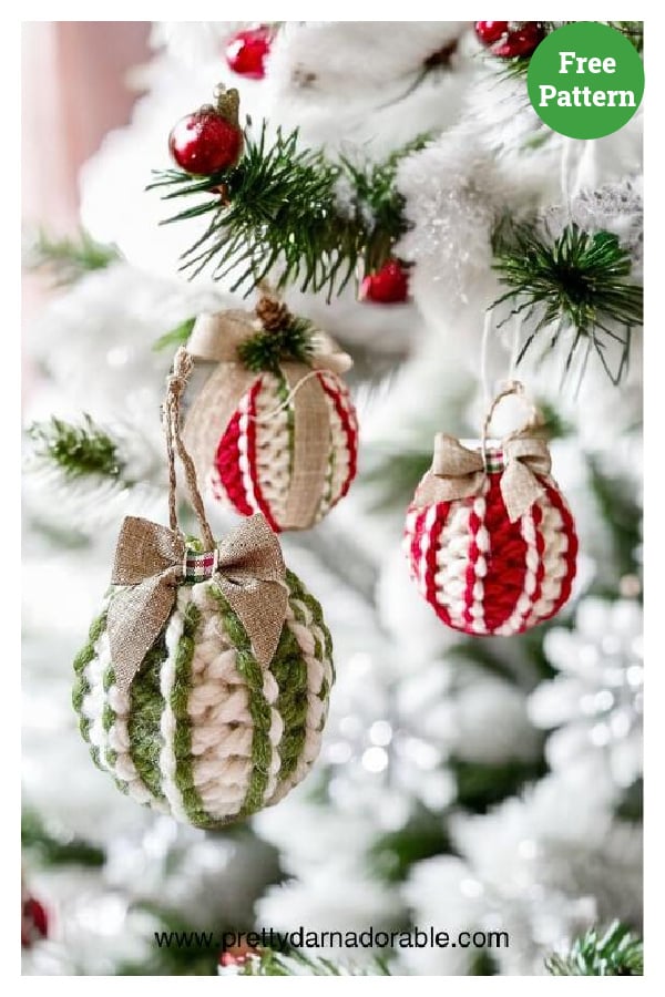 Rustic Rib Christmas Ornament Free Crochet Pattern