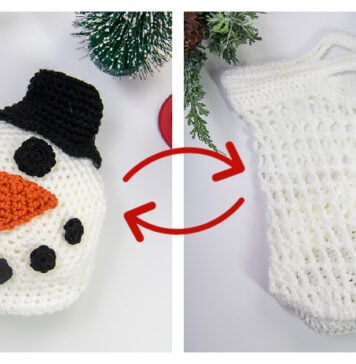 Snowman Market Bag Free Crochet Pattern and Video Tutorial