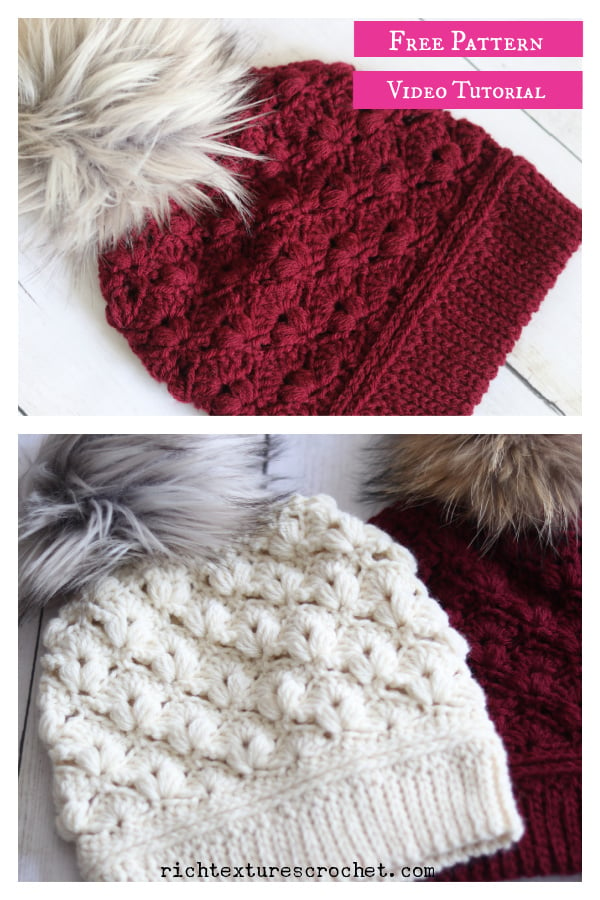 Sweetheart Beanie Free Crochet Pattern and Video Tutorial