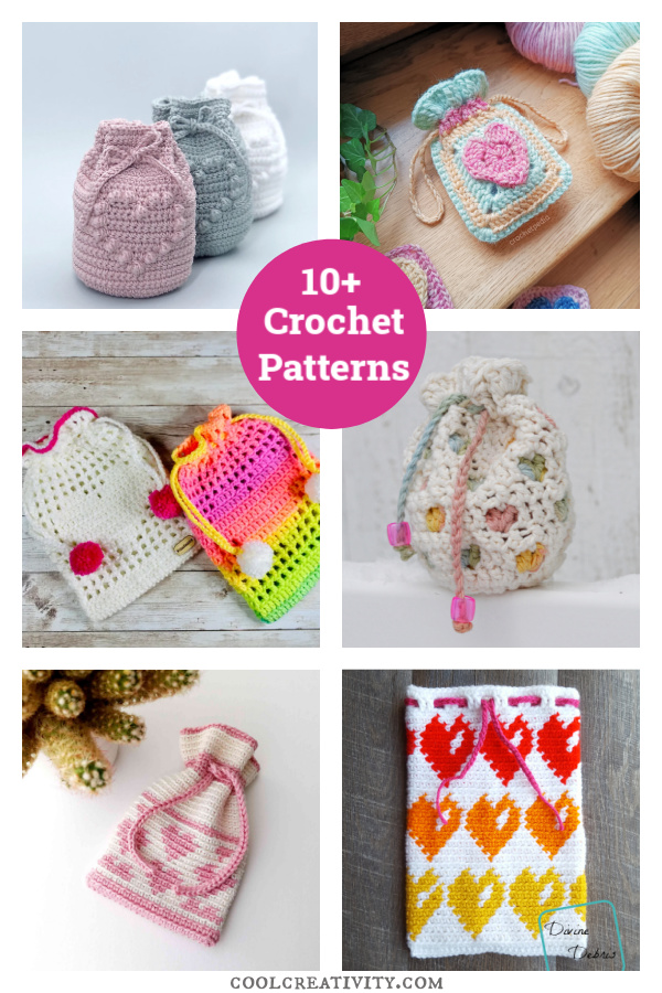 10+ Heart Drawstring Bag Crochet Patterns