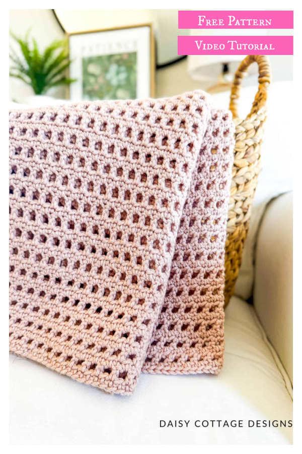 Blush Breeze Blanket Free Crochet Pattern and Video Tutorial