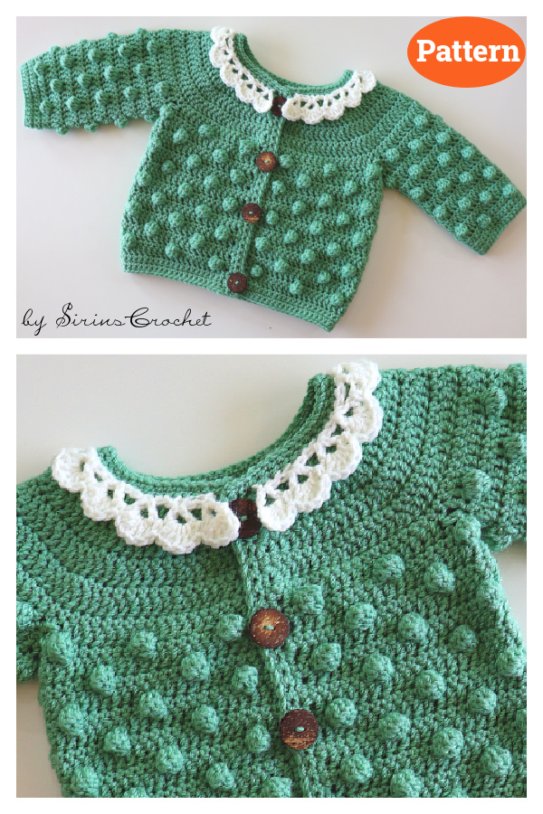 Bobble Baby Cardigan Crochet Pattern