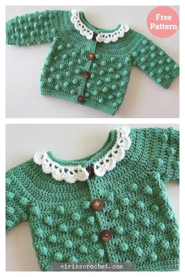 Bobble Baby Cardigan Free Crochet Pattern 