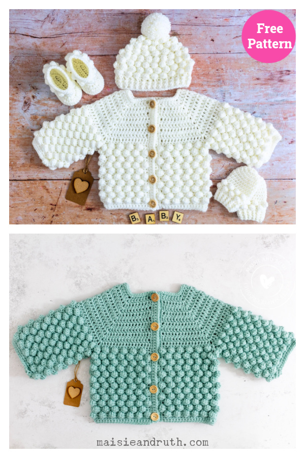 Bobble Baby Cardigan Free Crochet Pattern