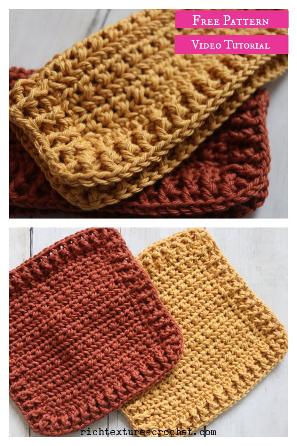 Bramble Dishcloth Free Crochet Pattern and Video Tutorial