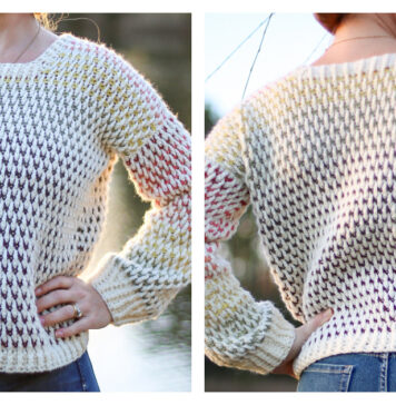 Dip Dye Sweater Free Crochet Pattern and Video Tutorial