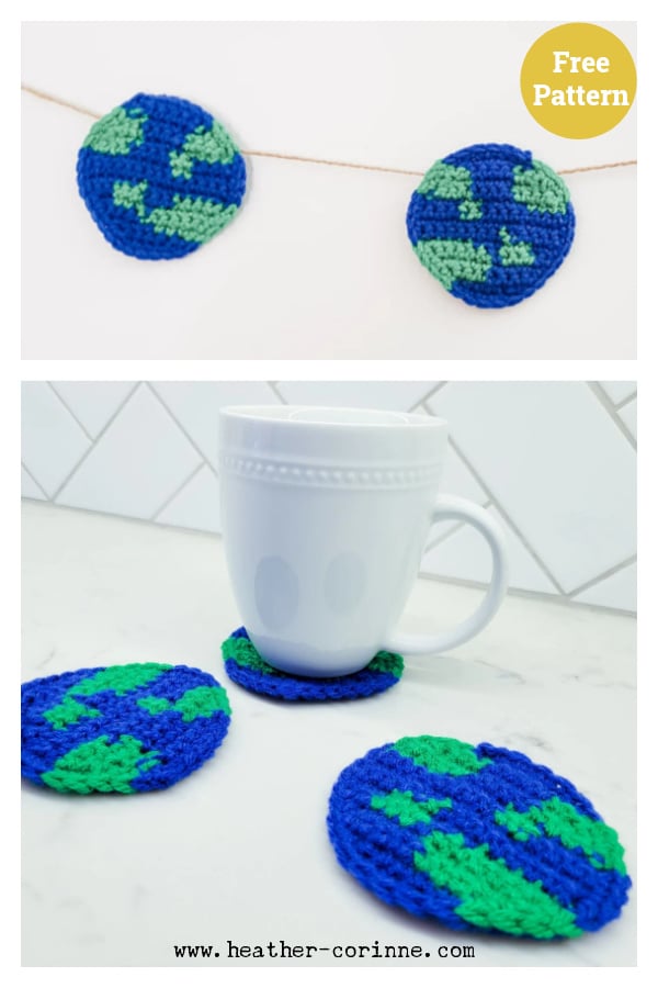 Earth Garland or Coasters Free Crochet Pattern