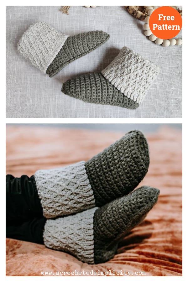 Fireside Slipper Boots Free Crochet Pattern