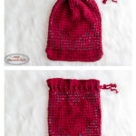 Heart Drawstring Bag Free Crochet Pattern