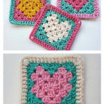 Heart Square Free Crochet Pattern