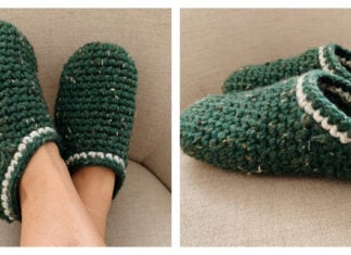 House Slippers Free Crochet Pattern and Video Tutorial