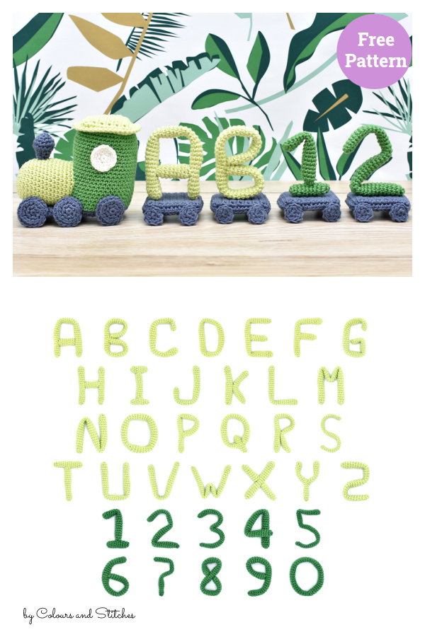 Letter and Number Train Free Crochet Pattern