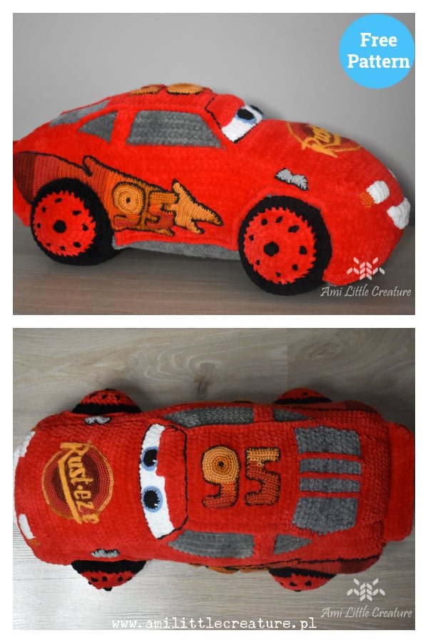 Lightning McQueen Car Free Crochet Pattern