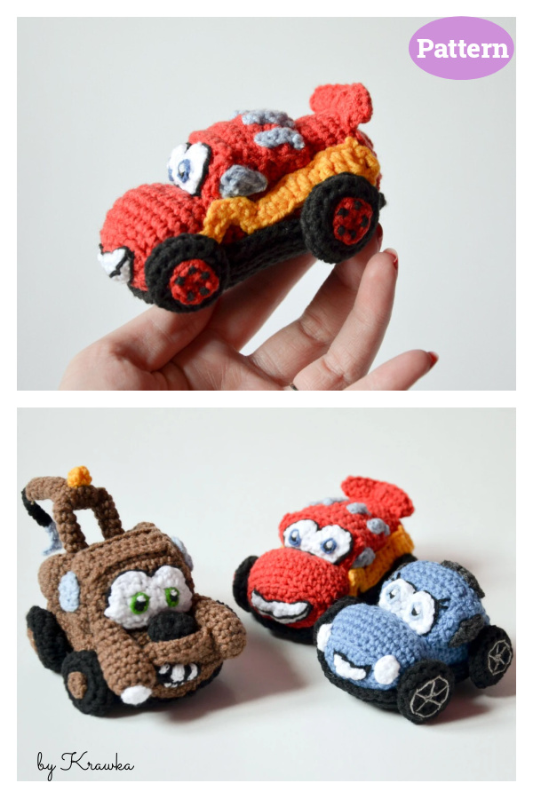 Lightning Sally Mater Cars Crochet Pattern