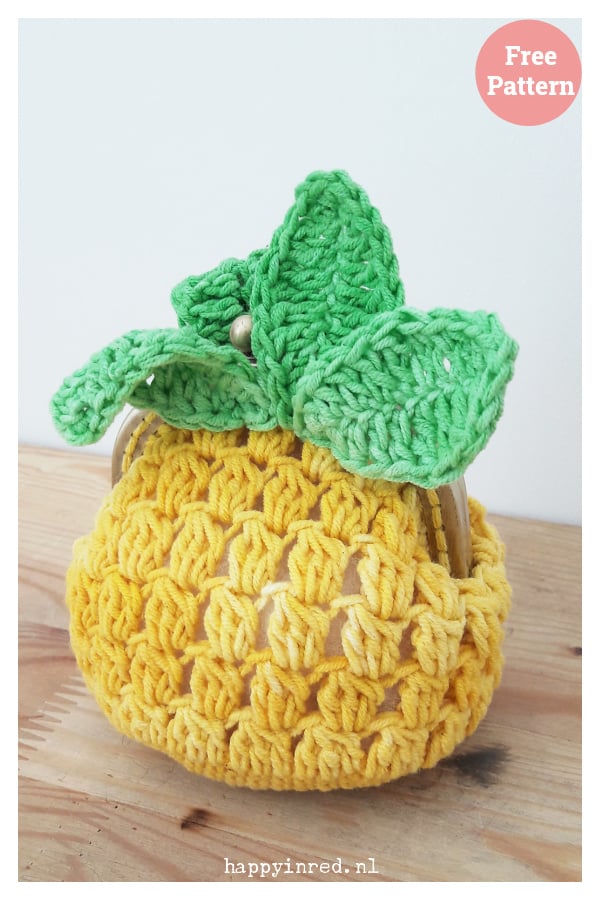 Pineapple Coin Purse Free Crochet Pattern