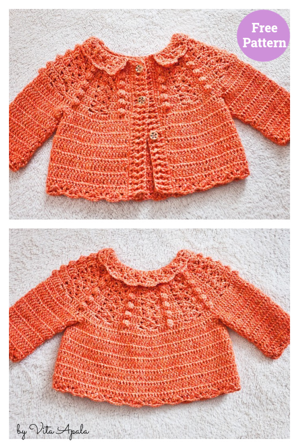 Portobello Children’s Cardigan Free Crochet Pattern