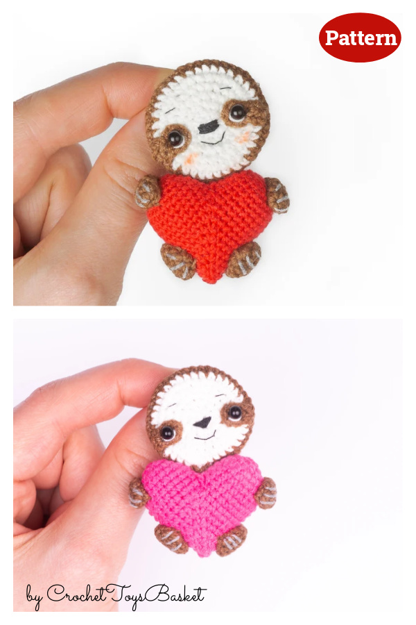 Sloth Brooch Crochet Pattern