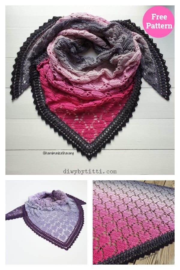 Sweet Valentine Shawl Free Crochet Pattern