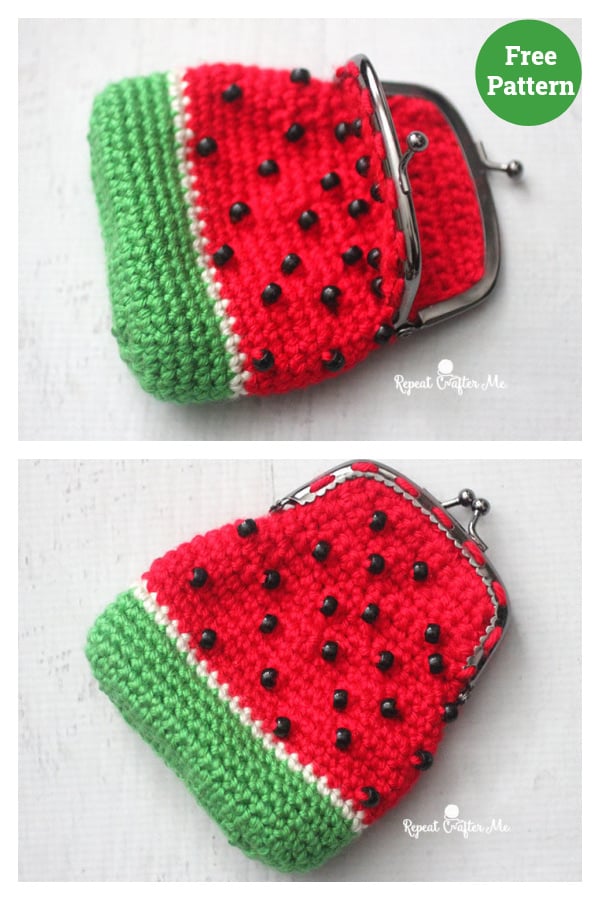 Watermelon Coin Purse Free Crochet Pattern