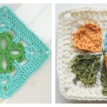 10+ Leaf Clover Granny Square Crochet Patterns