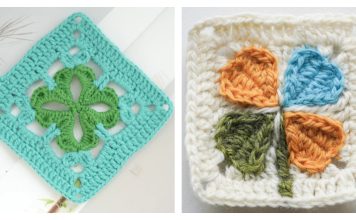 10+ Leaf Clover Granny Square Crochet Patterns
