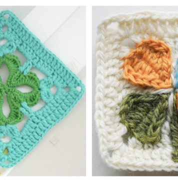 10+ Leaf Clover Granny Square Crochet Patterns