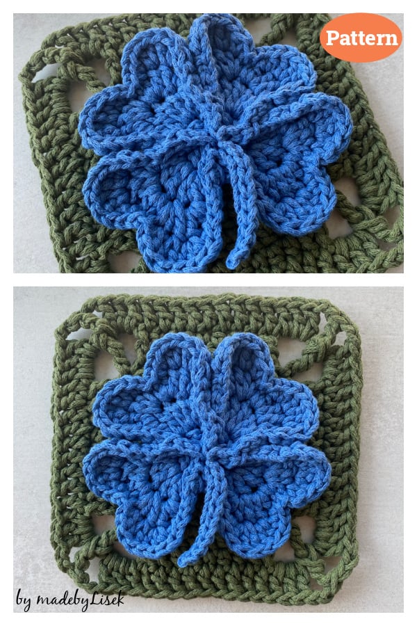 4-leaf Clover Granny Square Crochet Pattern